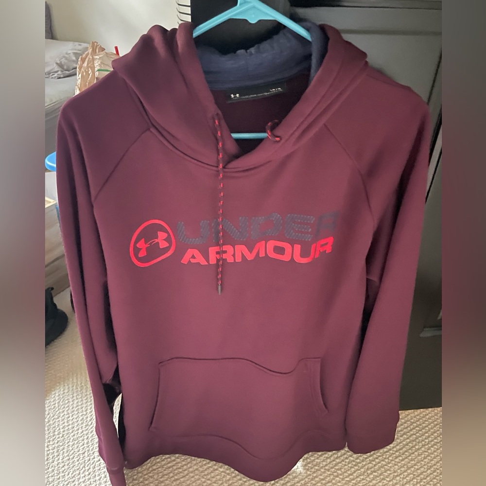 Maroon / Burgundy / Purple Under Armour Hoodie Pull Over WOMENS Large